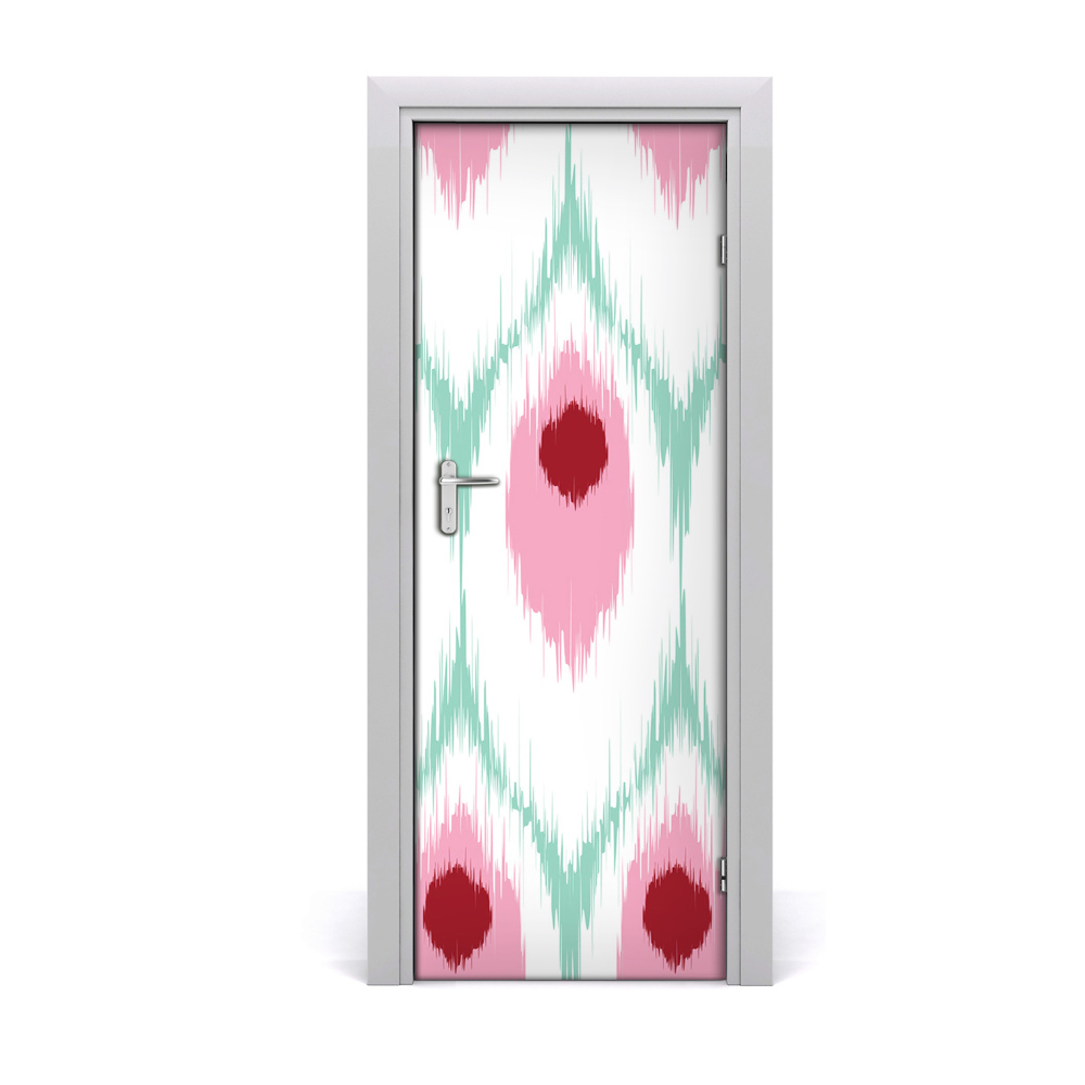 Sticker de porte Motif de paon aux couleurs vives