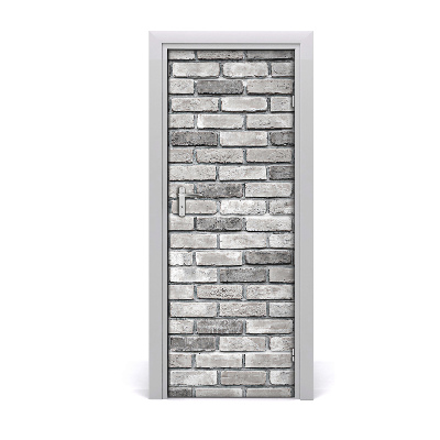 Sticker porte Mur de briques, mur gris