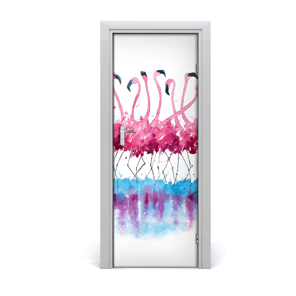 Sticker de porte Flamants