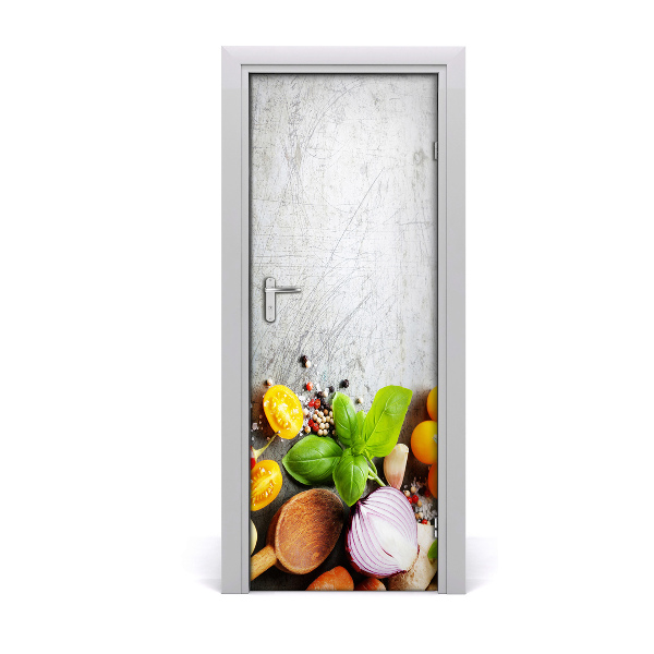Décoration porte Légumes épices herbes