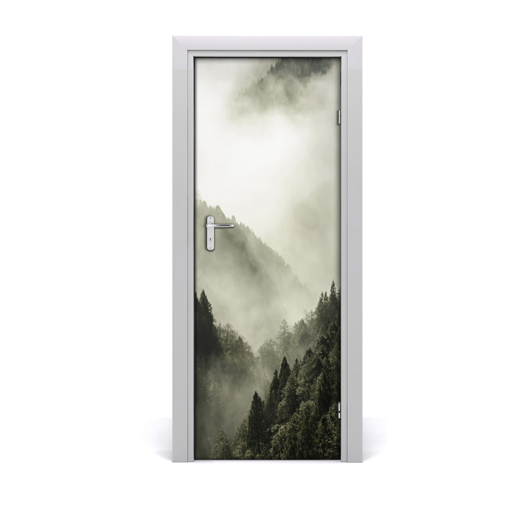 Autocollant porte Brume sur les collines