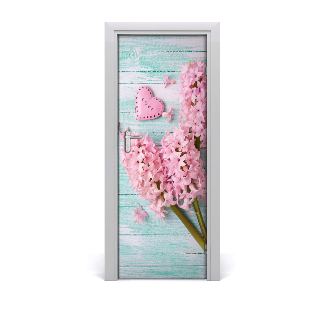 Sticker de porte Fleurs de cœur