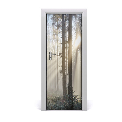 Sticker porte Brume entre les arbres