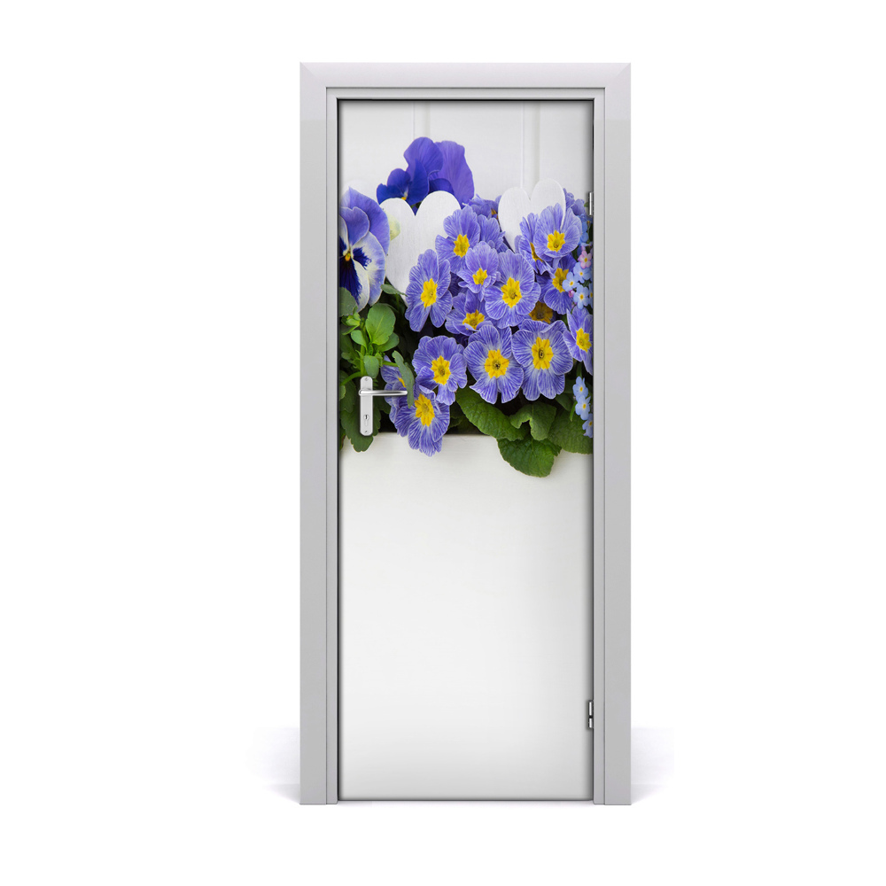 Autocollant porte Fleurs violettes