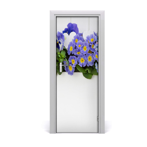 Autocollant porte Fleurs violettes