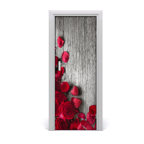 Papier peint porte Roses rouges