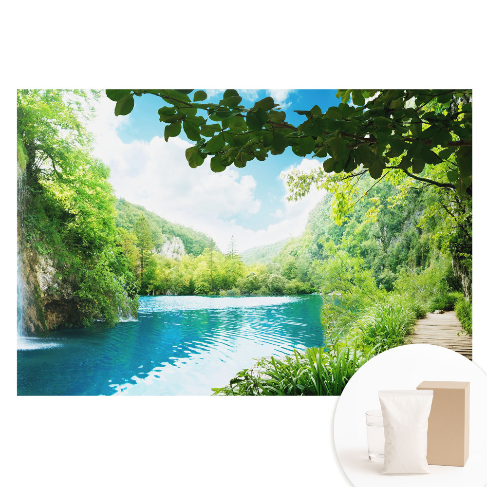 Papier peint intissé Forêts, cascades, lac