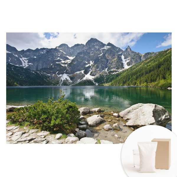 Papier peint photographique intissé Les montagnes se reflètent dans le lac