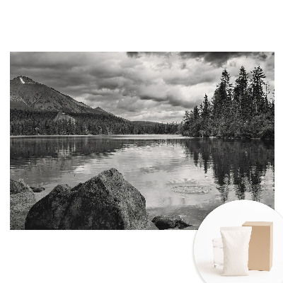 Papier peint photo imprimé sur tissu non tissé Paysage de montagne, lac, arbres