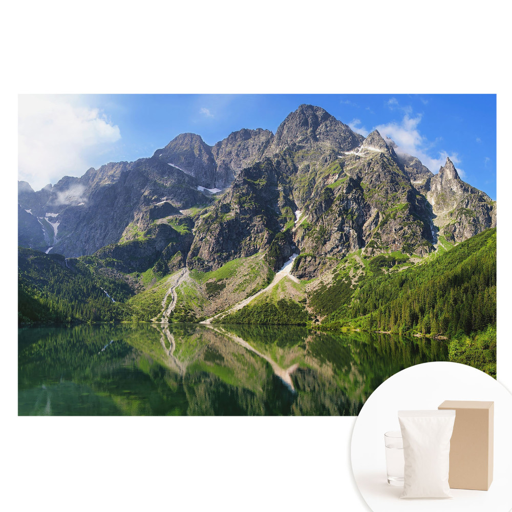 Papier peint intissé Sommets montagneux au-dessus du lac