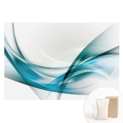 Papier peint panoramique intissé lignes abstraites et vagues bleues