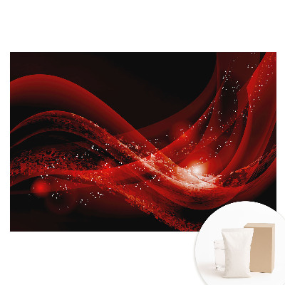 Papier peint intissé à motif abstrait de vagues et étincelles rouges