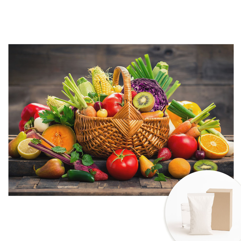 Papier peint photographique intissé Un panier rempli de nature