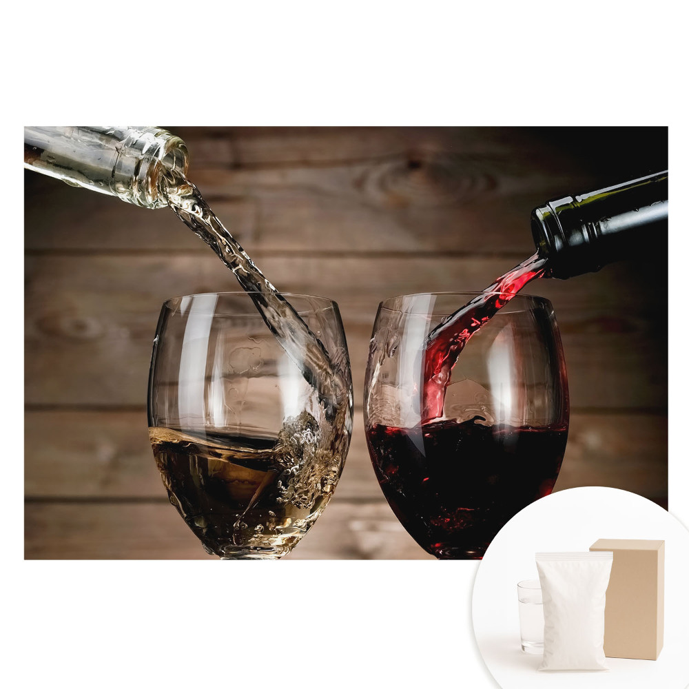 Papier peint photo imprimé sur tissu non tissé Vin servi dans des verres, style classique