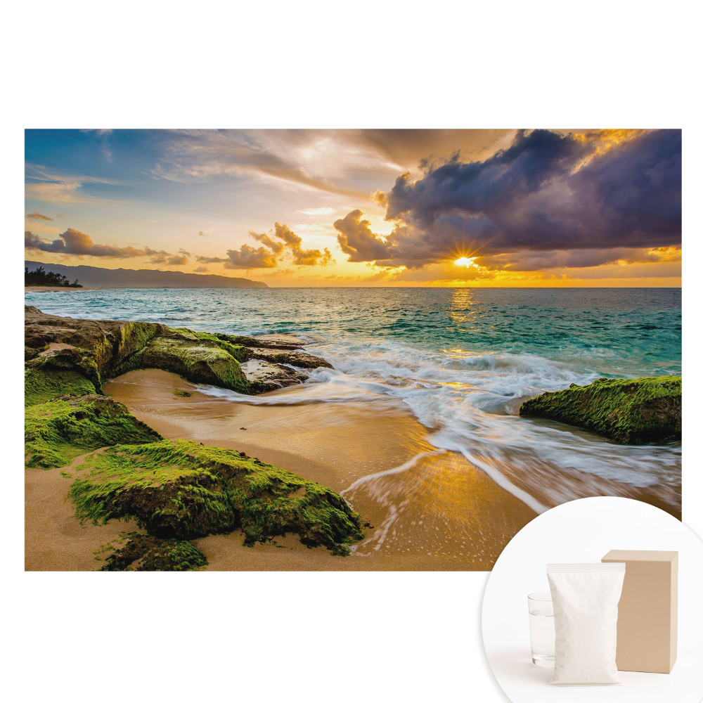 Papier peint panoramique intissé Coucher de soleil sur l'océan