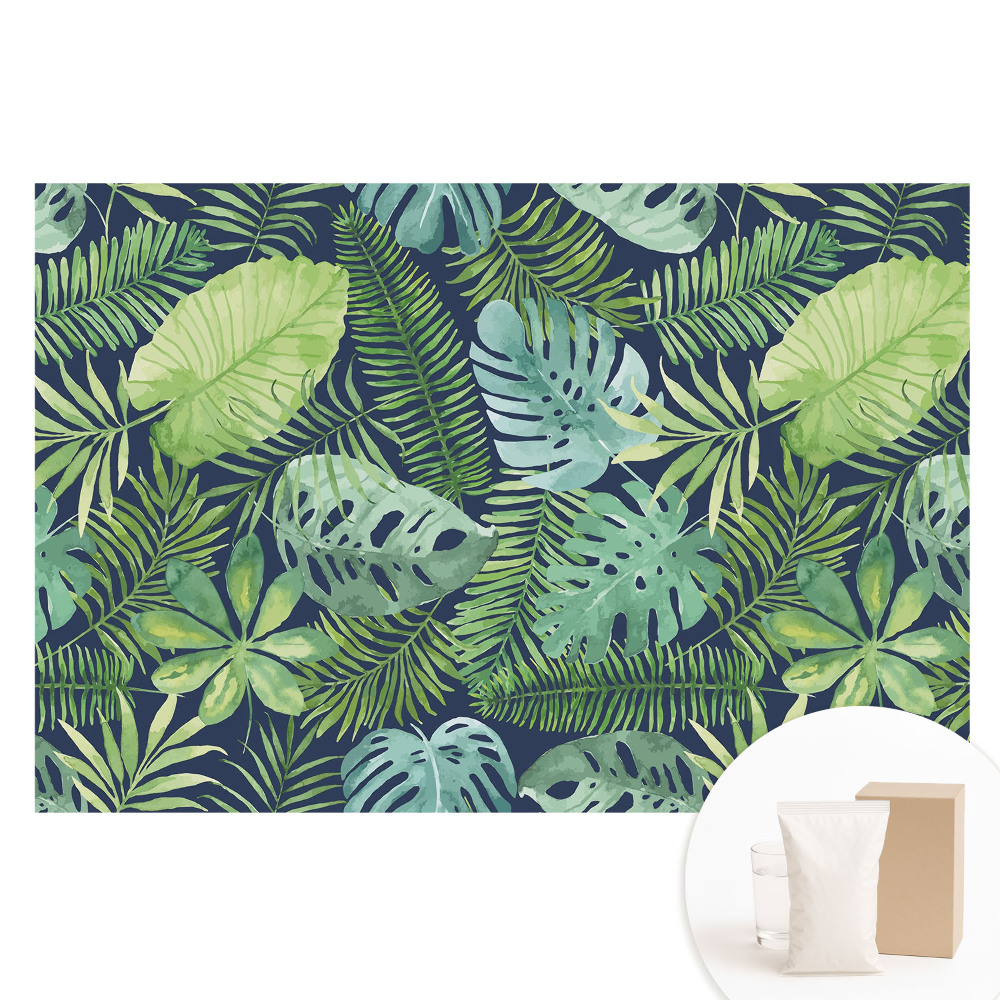 Papier peint photographique intissé Un motif tropical feuillu et verdoyant