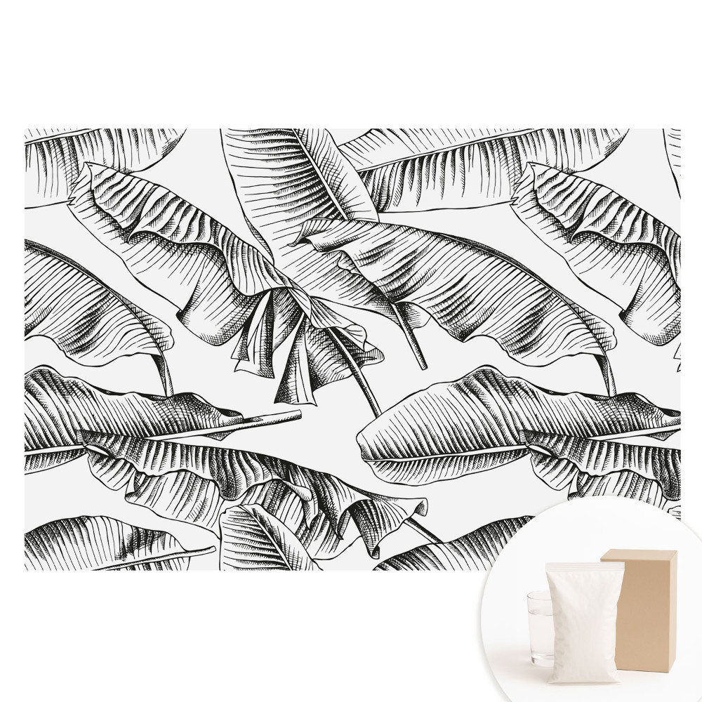 Papier peint photo imprimé sur tissu non tissé feuilles de bananier classiques
