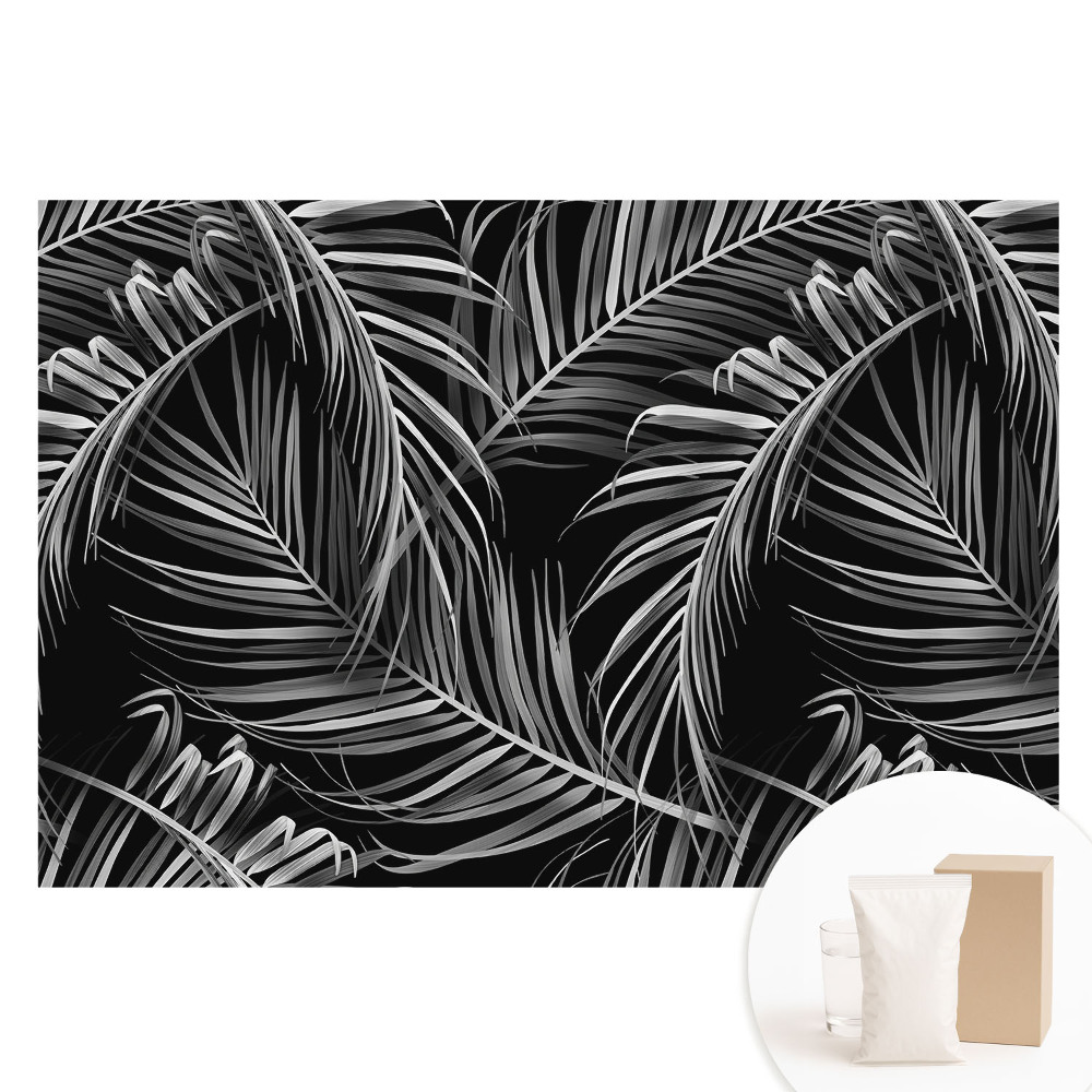 Papier peint photographique sur tissu non tissé Motif de feuille de palmier, style moderne