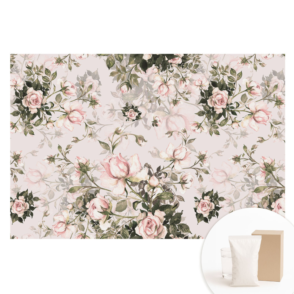 Papier peint photo grand format pour le mur Des roses délicates dans une composition classique