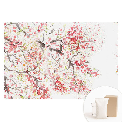 Papier peint panoramique intissé légèreté florale aquarelle