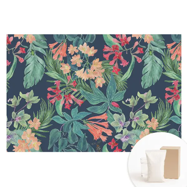 Papier peint panoramique sur intissé Flore exotique aux couleurs élégantes
