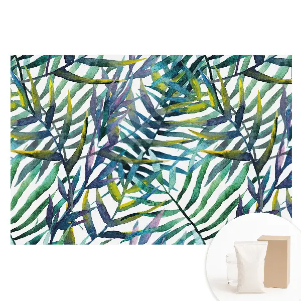 Papier peint intissé à motif répétitif de feuilles tropicales aquarellées