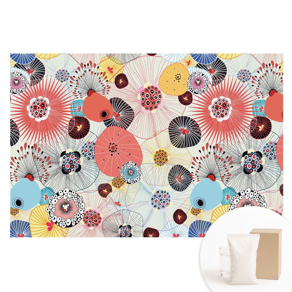 Papier peint panoramique intissé Énergie des couleurs motifs floraux
