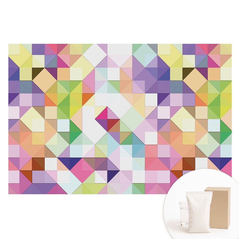 Papier peint photo sur tissu non tissé à motif mosaïque géométrique aux couleurs vives