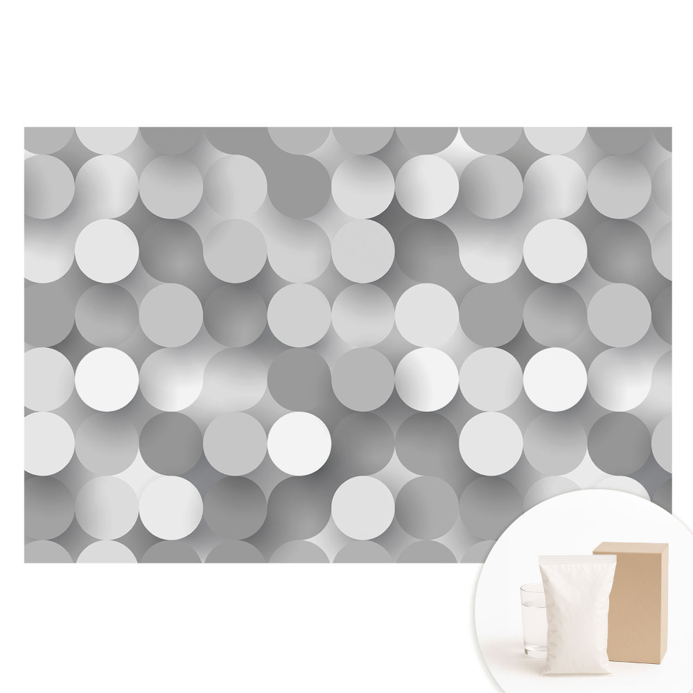 Papier peint photo sur tissu non tissé motifs de cercles gris modernes en composition harmonieuse