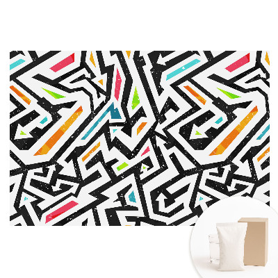 Papier peint panoramique intissé à motifs géométriques colorés