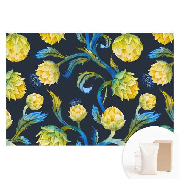 Papier peint photographique sur tissu non tissé élégance et vivacité des fleurs à l'aquarelle