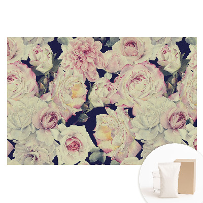 Papier peint intissé à motif floral romantique à répétition