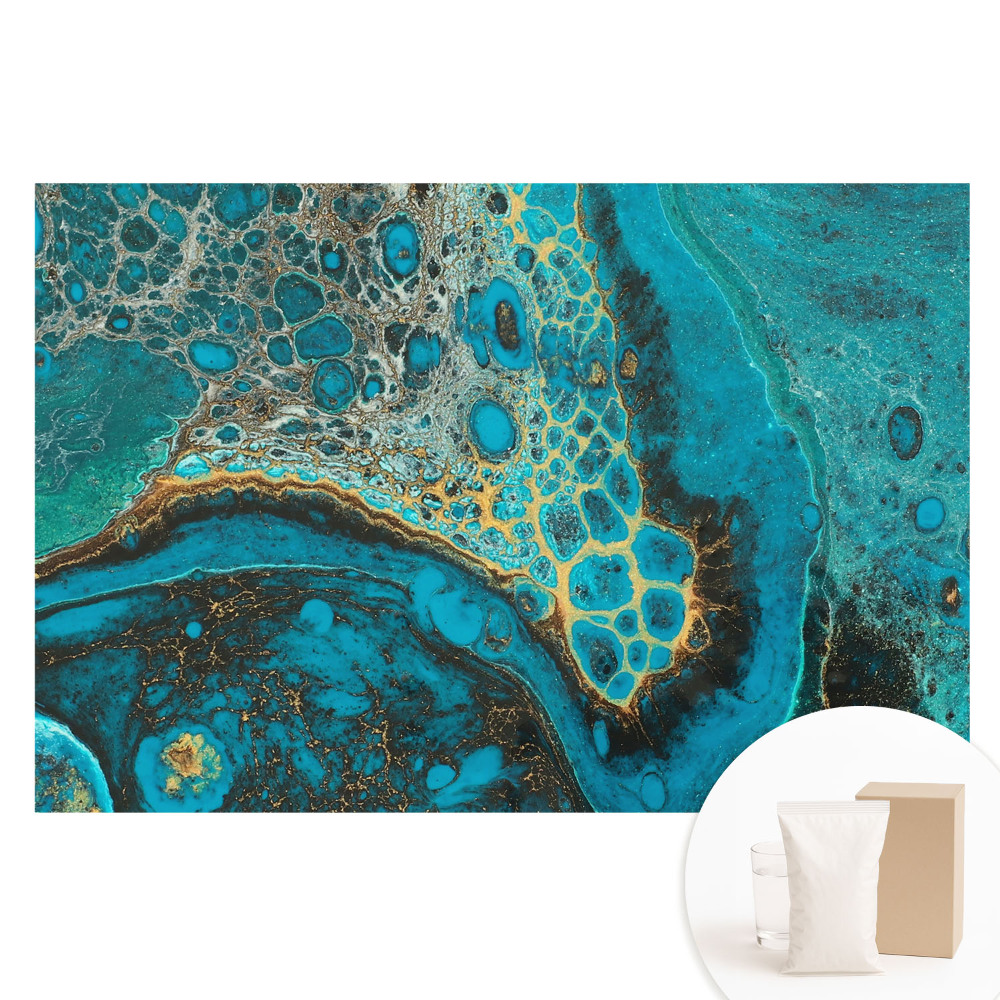 Papier peint photo grand format pour le mur Motifs organiques turquoise