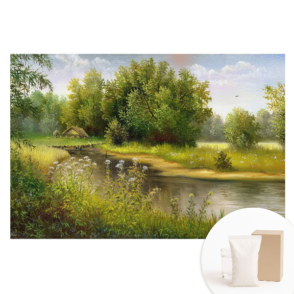 Papier peint photo sur tissu non tissé Paysage idyllique, nature, forêt, eau