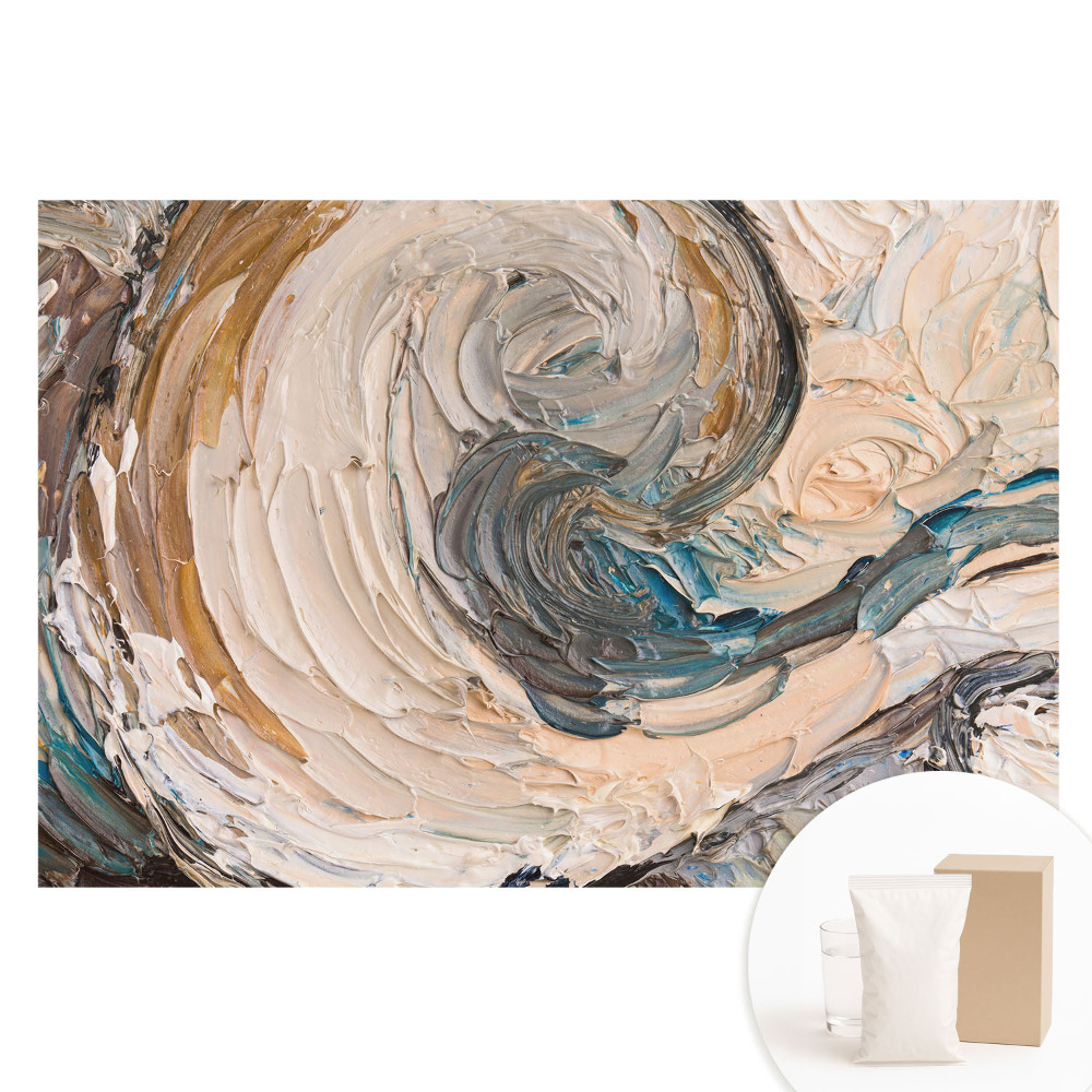 Papier peint intissé motif mosaïque abstraite aux tourbillons colorés