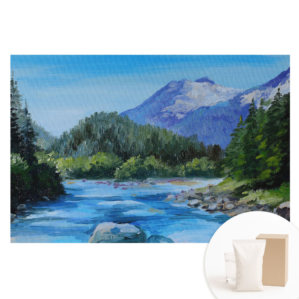 Papier peint panoramique sur intissé motif paysage de montagne