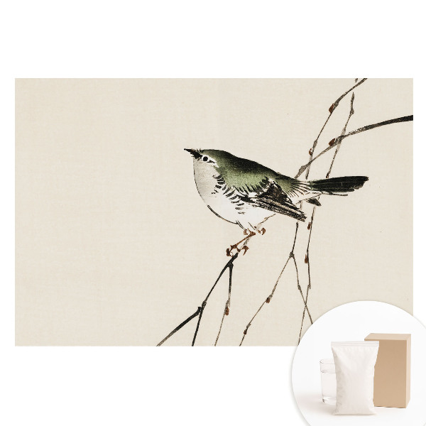 Papier peint intissé Oiseau sur une branche, harmonie minimaliste.