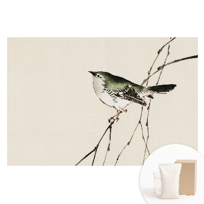 Papier peint intissé Oiseau sur une branche, harmonie minimaliste.