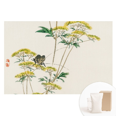 Papier peint intissé imprimé Fleurs subtiles et harmonies d'insectes