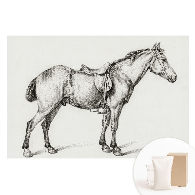 Papier peint photographique intissé Cheval réaliste avec selle