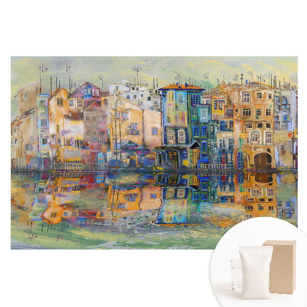 Papier peint intissé imprimé Un paysage coloré avec reflet dans l'eau