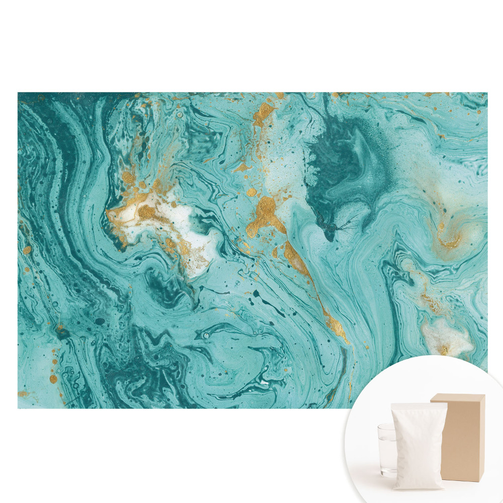 Papier peint photo intissé à motifs abstraits turquoise et élégance des couleurs