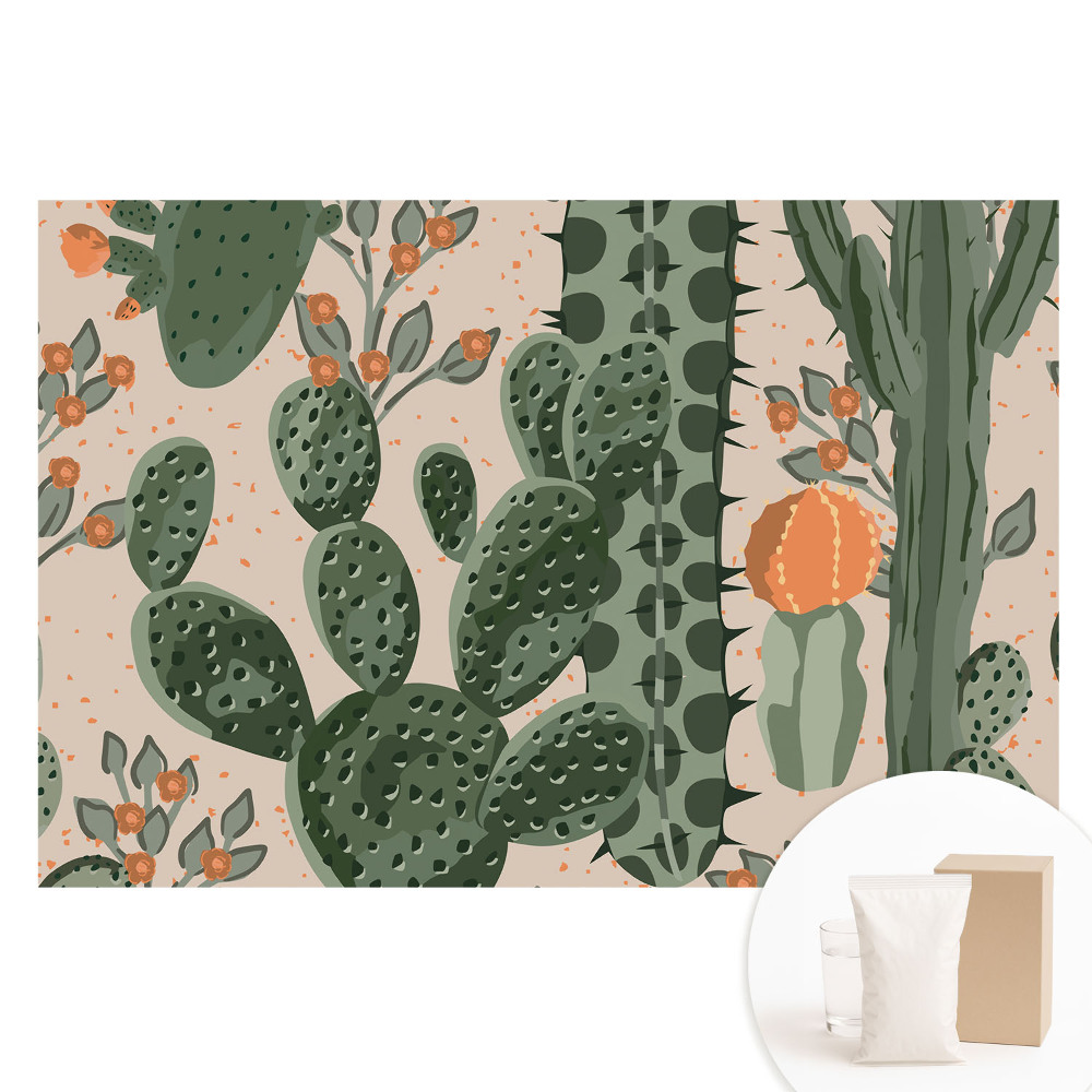 Papier peint intissé imprimé cactus à motifs modernes