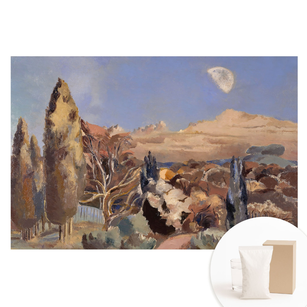 Papier peint intissé représentant un paysage pittoresque avec des arbres et des montagnes