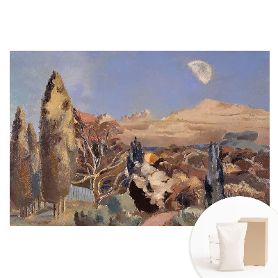 Papier peint intissé imprimé Un paysage pittoresque avec des arbres et des montagnes