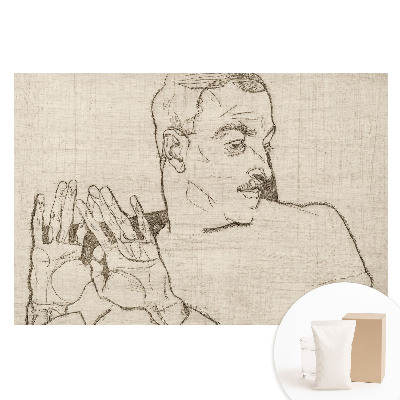 Papier peint photographique sur tissu non tissé Croquis minimaliste d'une figure et d'un geste