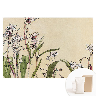 Papier peint photo imprimé sur tissu non tissé Fleurs délicates sur fond clair