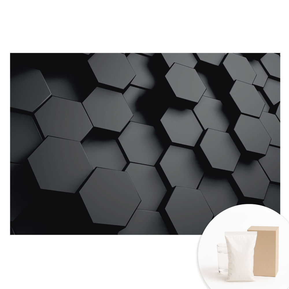 Papier peint intissé imprimé Élégance et modernité des hexagones 3D sombres