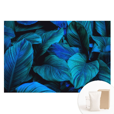 Papier peint intissé Feuilles bleues, profondeur de la nature