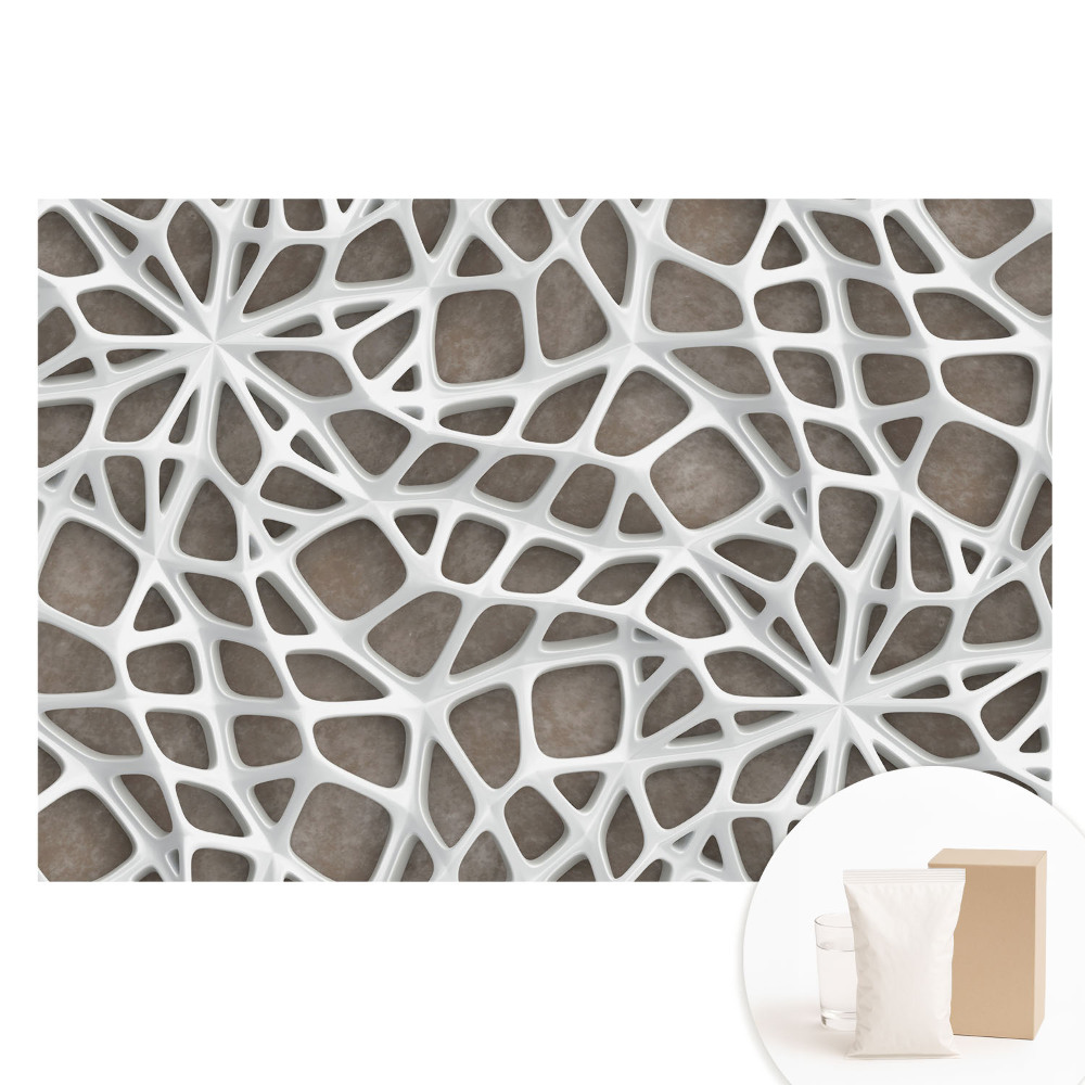 Papier peint photo sur tissu non tissé Structures organiques blanches sur fond brun
